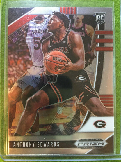 ANTHONY EDWARDS PRIZM ROOKIE CARD JERSEY #5 GEORGIA RC TIMBERWOLVES 2020 Prizm