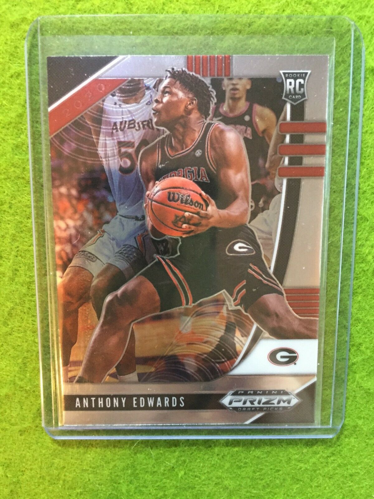 ANTHONY EDWARDS PRIZM ROOKIE CARD JERSEY #5 GEORGIA RC TIMBERWOLVES 2020 Prizm