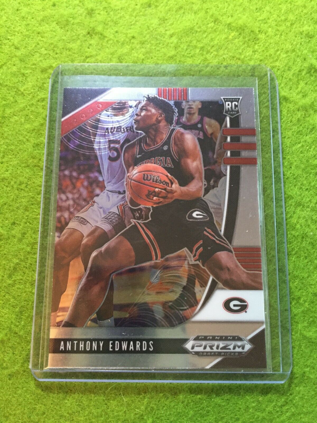 ANTHONY EDWARDS PRIZM ROOKIE CARD JERSEY #5 GEORGIA RC TIMBERWOLVES 2020 Prizm