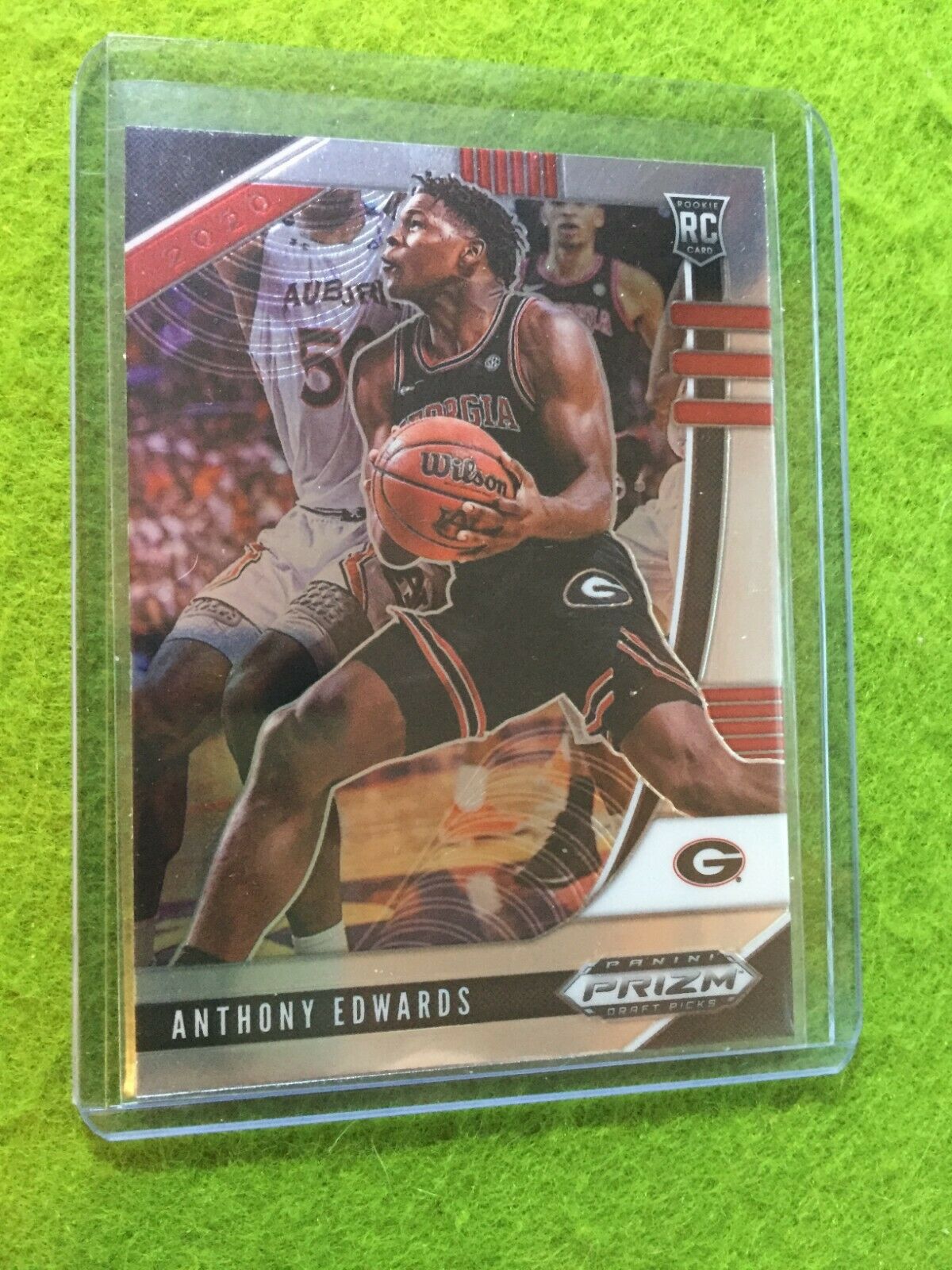 ANTHONY EDWARDS PRIZM ROOKIE CARD JERSEY #5 GEORGIA RC TIMBERWOLVES 2020 Prizm