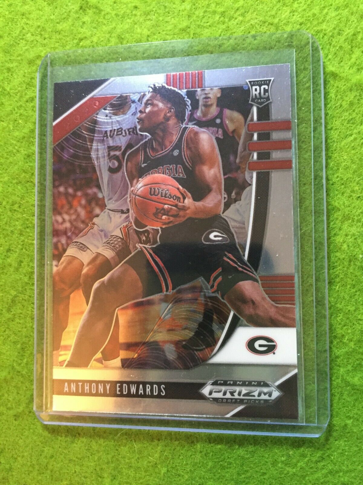 ANTHONY EDWARDS PRIZM ROOKIE CARD JERSEY #5 GEORGIA RC TIMBERWOLVES 2020 Prizm