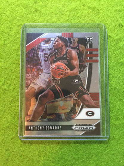 ANTHONY EDWARDS PRIZM ROOKIE CARD JERSEY #5 GEORGIA RC TIMBERWOLVES 2020 Prizm