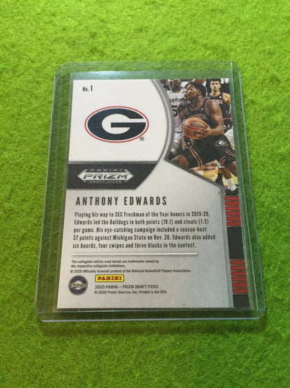 ANTHONY EDWARDS PRIZM ROOKIE CARD JERSEY #5 GEORGIA RC TIMBERWOLVES 2020 Prizm