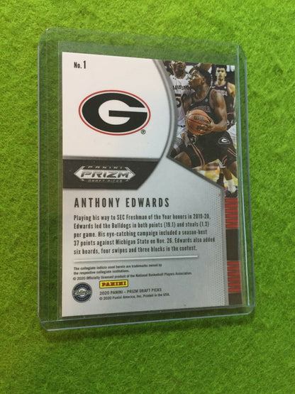 ANTHONY EDWARDS PRIZM ROOKIE CARD JERSEY #5 GEORGIA RC TIMBERWOLVES 2020 Prizm