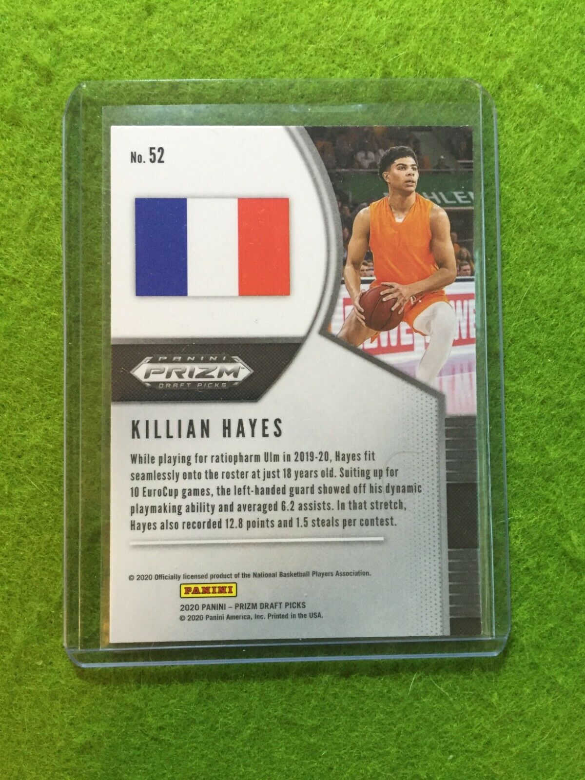 KILLIAN HAYES PRIZM ROOKIE CARD JERSEY #3 FRANCE RC DETROIT PISTONS - 2020 Prizm