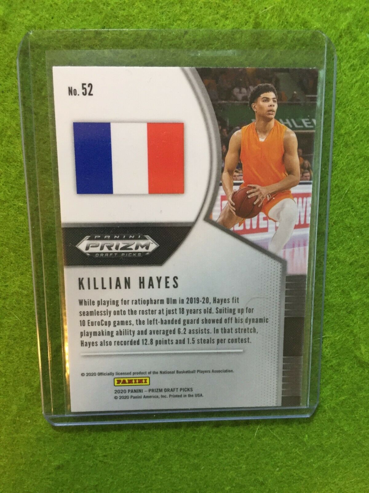 KILLIAN HAYES PRIZM ROOKIE CARD JERSEY #3 FRANCE RC DETROIT PISTONS - 2020 Prizm