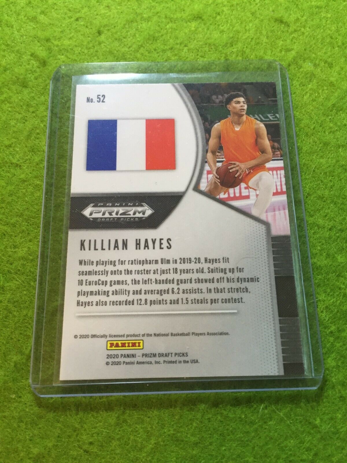 KILLIAN HAYES PRIZM ROOKIE CARD JERSEY #3 FRANCE RC DETROIT PISTONS - 2020 Prizm