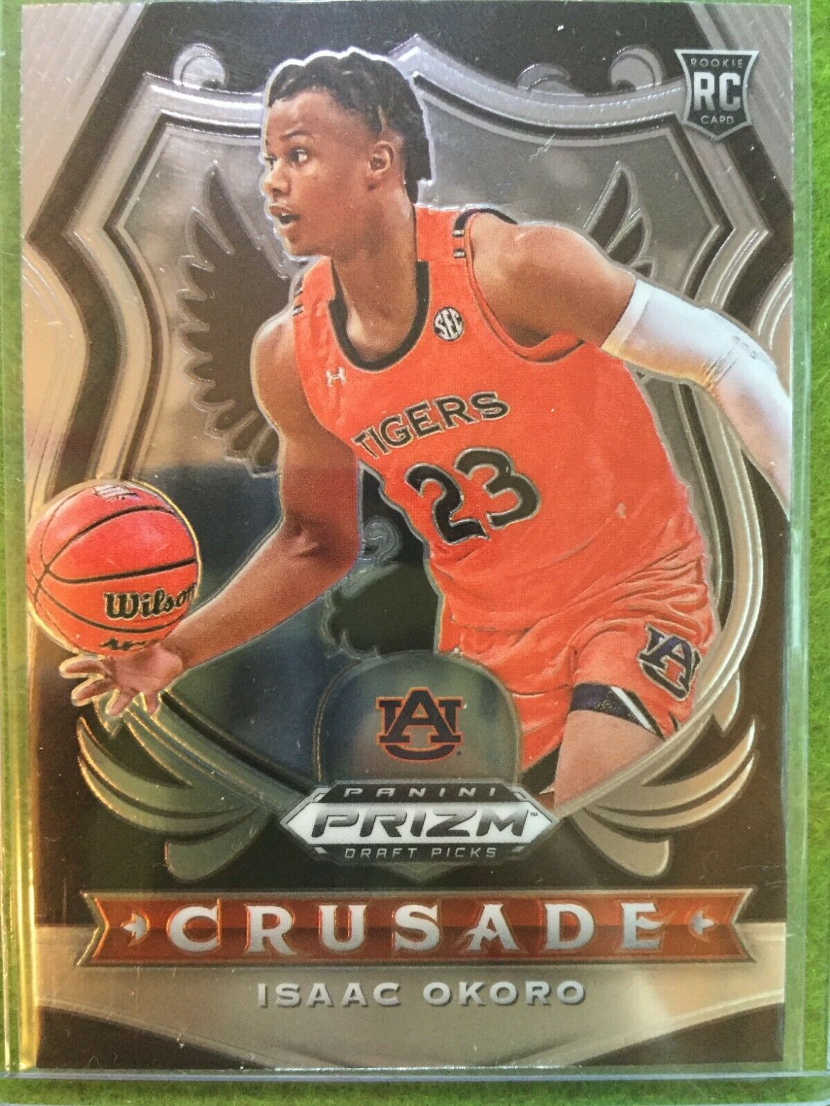 ISAAC OKORO PRIZM CRUSADE ROOKIE CARD JERSEY #23 AUBURN RC CAVALIERS 2020 Prizm