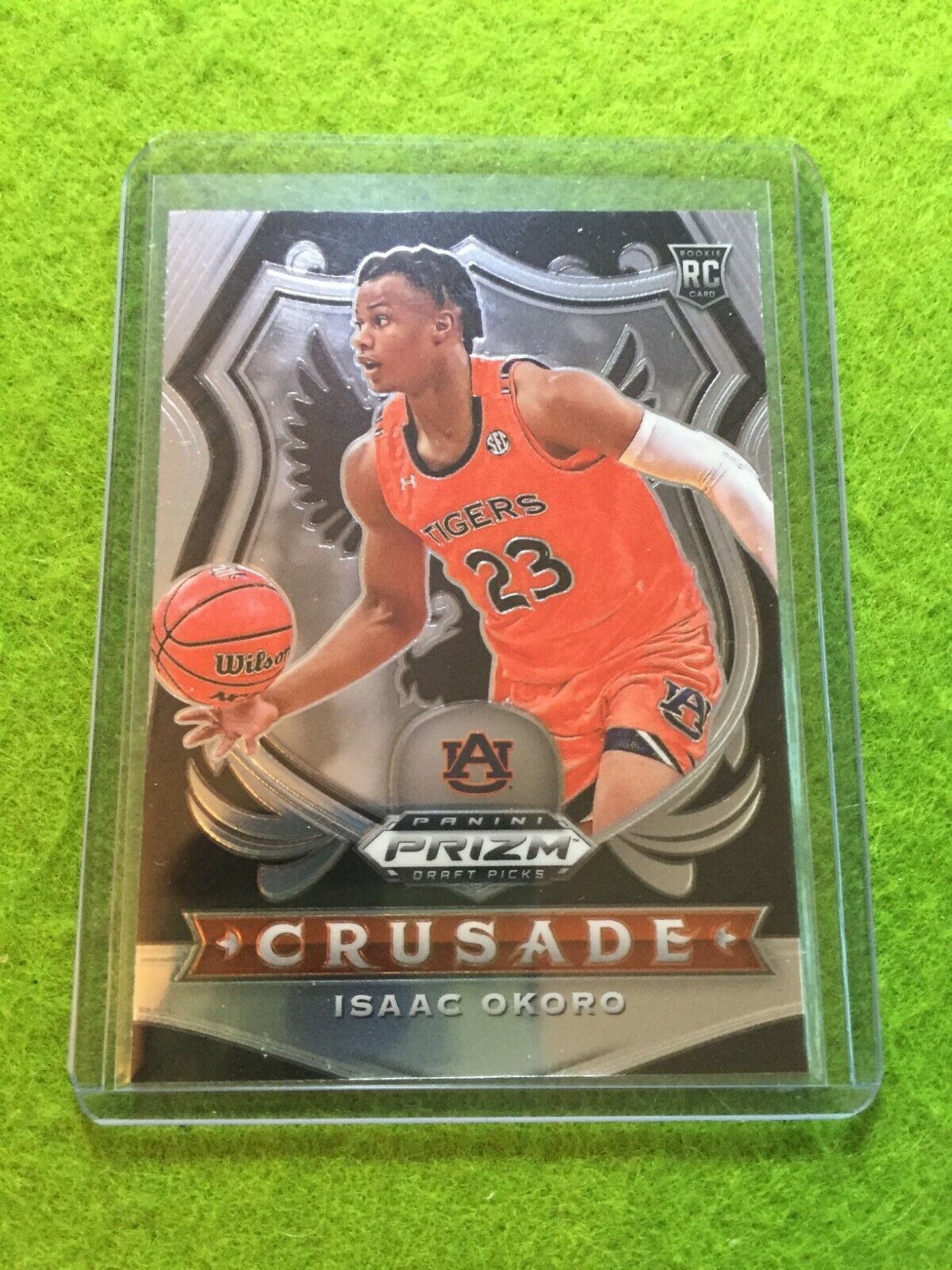 ISAAC OKORO PRIZM CRUSADE ROOKIE CARD JERSEY #23 AUBURN RC CAVALIERS 2020 Prizm