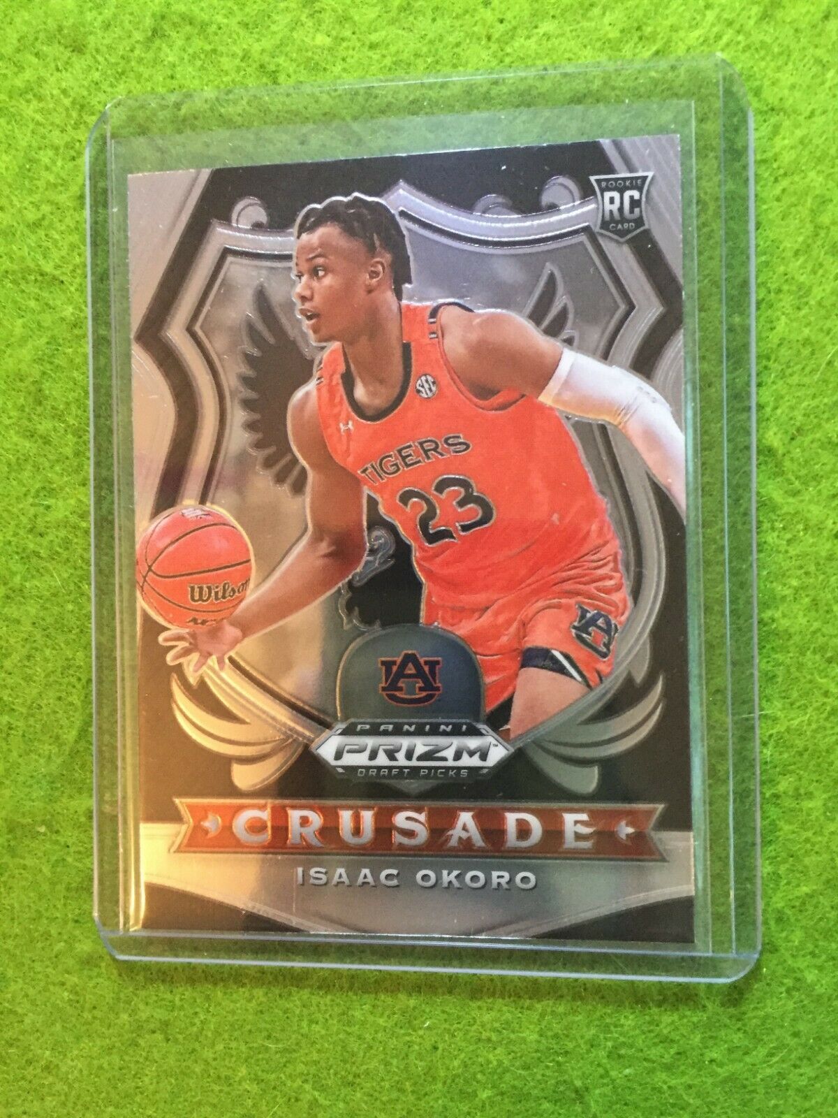 ISAAC OKORO PRIZM CRUSADE ROOKIE CARD JERSEY #23 AUBURN RC CAVALIERS 2020 Prizm