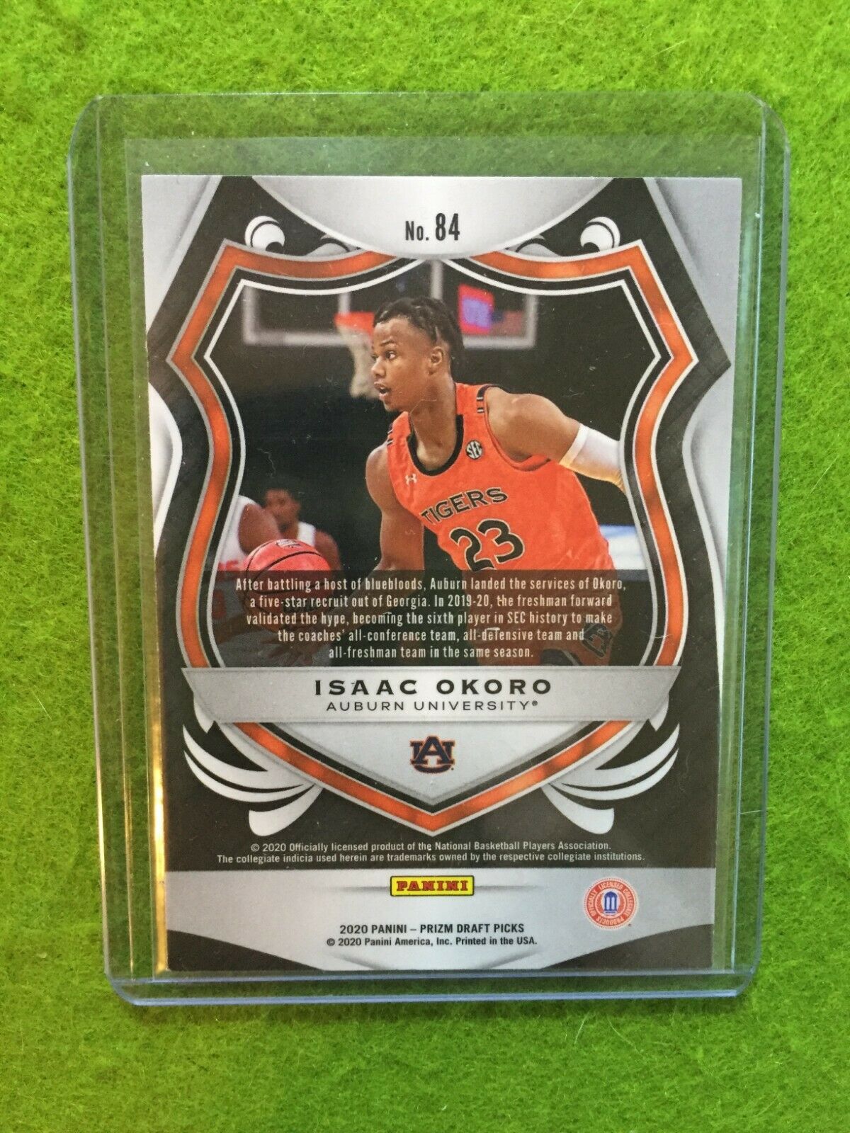 ISAAC OKORO PRIZM CRUSADE ROOKIE CARD JERSEY #23 AUBURN RC CAVALIERS 2020 Prizm