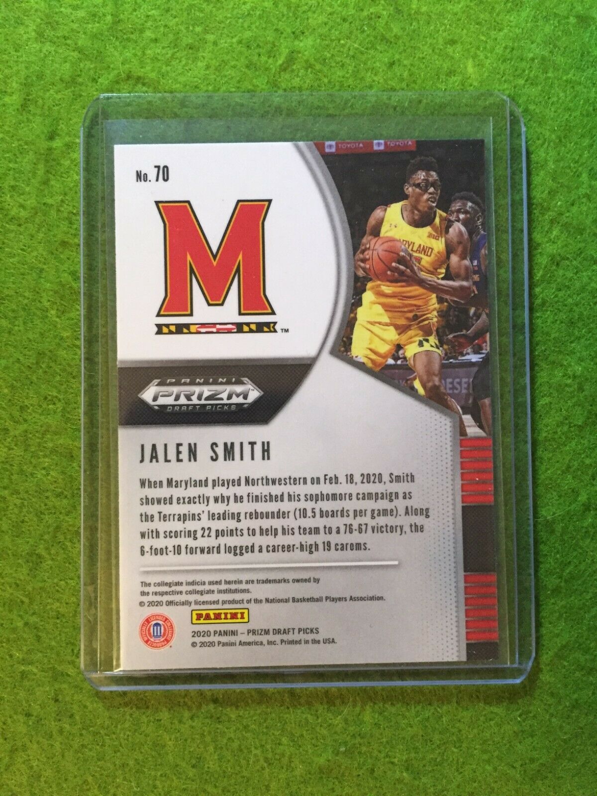 JALEN SMITH PRIZM ROOKIE CARD JERSEY #25 MARYLAND RC 2020 Panini DP PHOENIX SUNS