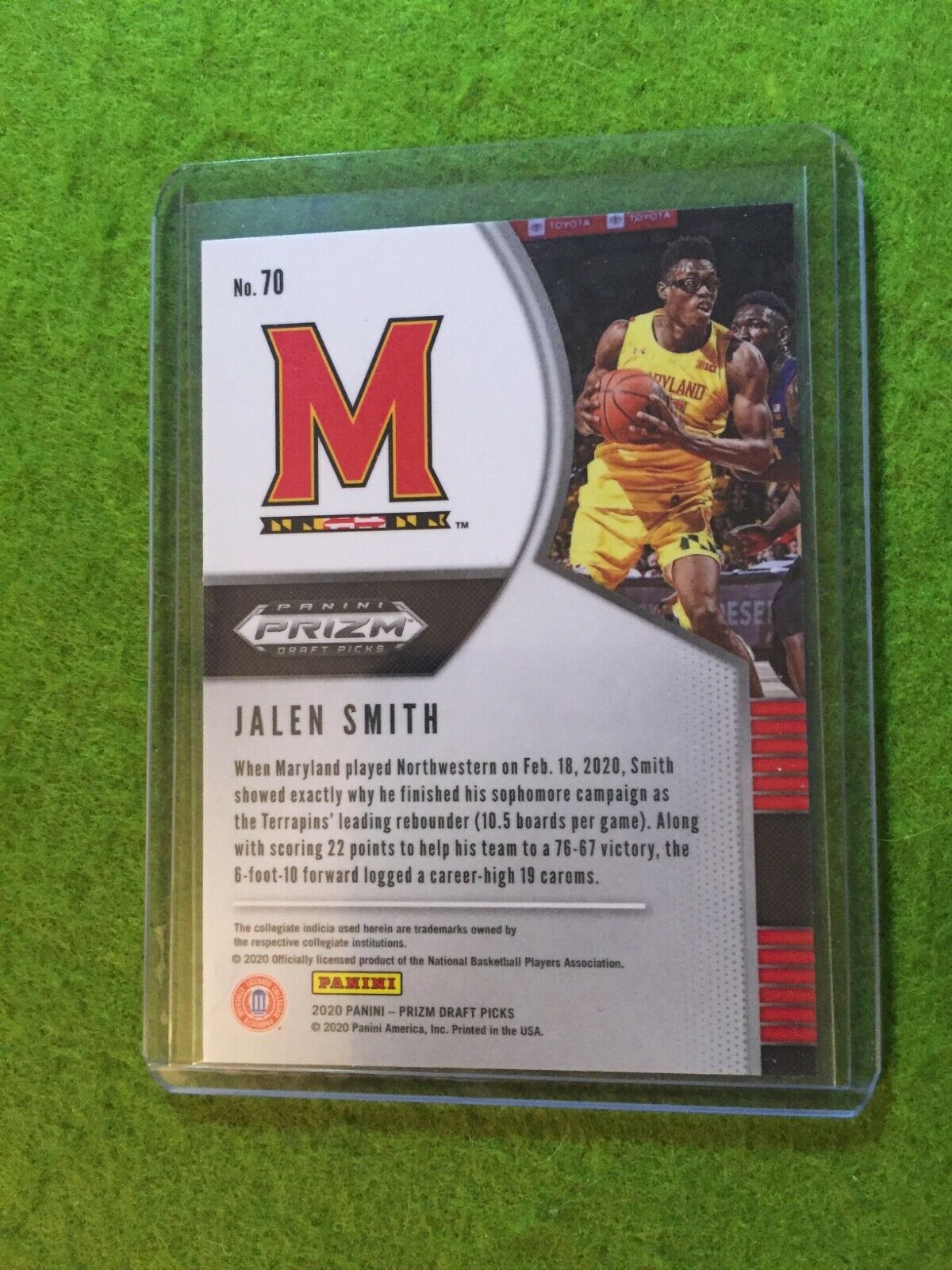 JALEN SMITH PRIZM ROOKIE CARD JERSEY #25 MARYLAND RC 2020 Panini DP PHOENIX SUNS