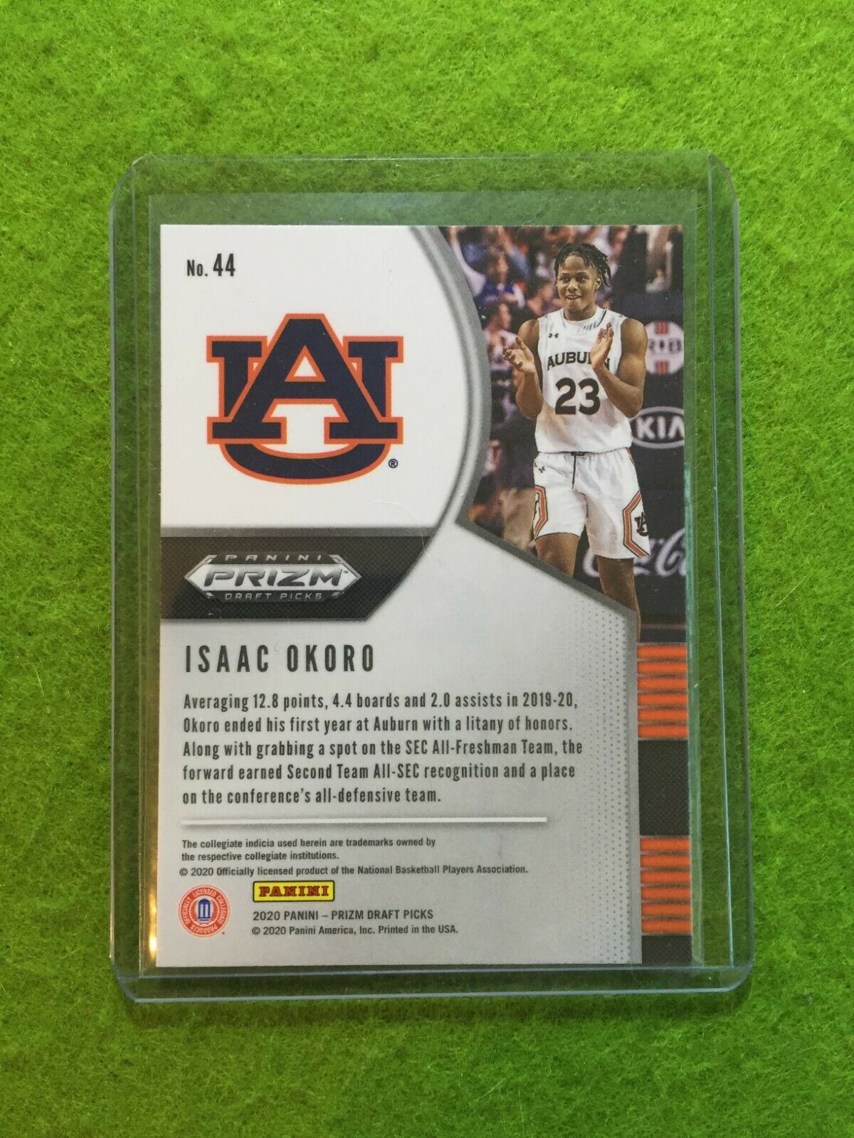 ISAAC OKORO PRIZM ROOKIE CARD JERSEY #23 AUBURN U RC CAVALIERS 2020 Panini Prizm