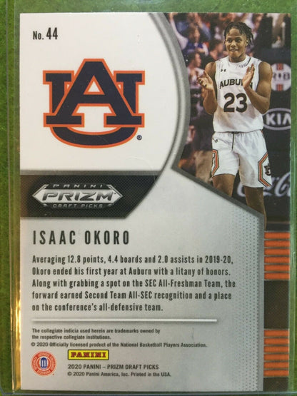 ISAAC OKORO PRIZM ROOKIE CARD JERSEY #23 AUBURN U RC CAVALIERS 2020 Panini Prizm