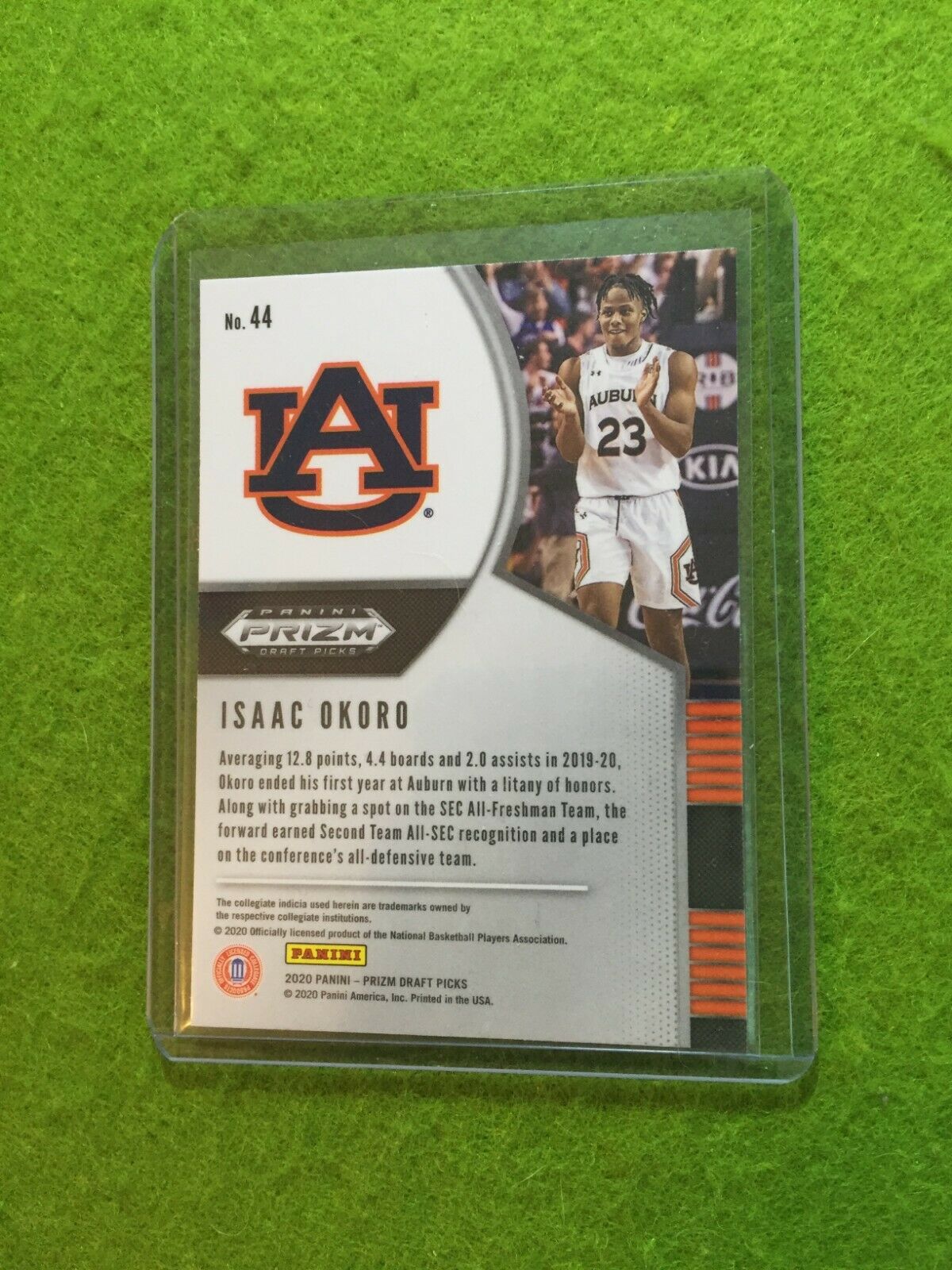 ISAAC OKORO PRIZM ROOKIE CARD JERSEY #23 AUBURN U RC CAVALIERS 2020 Panini Prizm