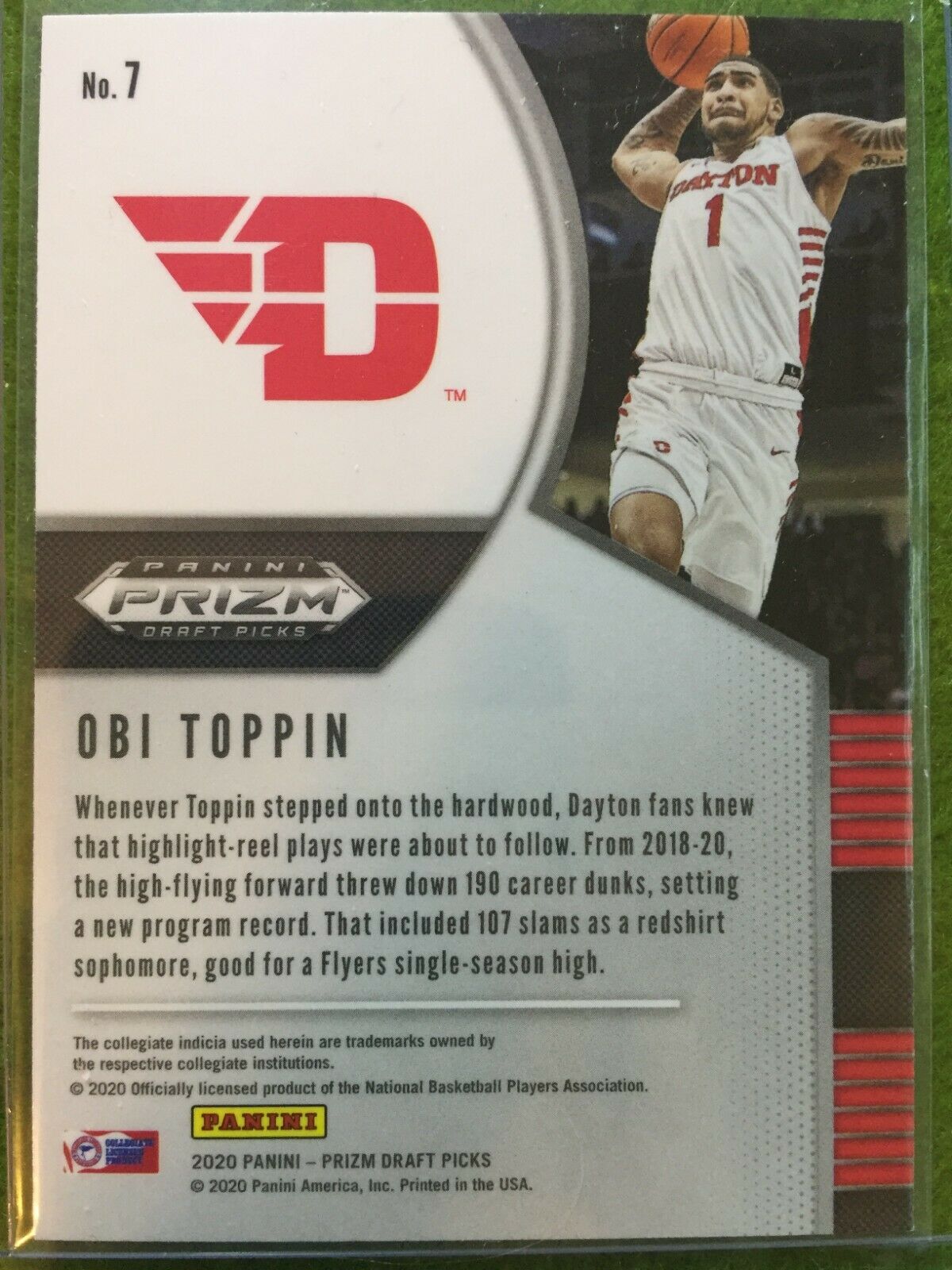 OBI TOPPIN PRIZM ROOKIE CARD JERSEY #1 DAYTON RC NEW YORK KNICKS - 2020 Prizm DP