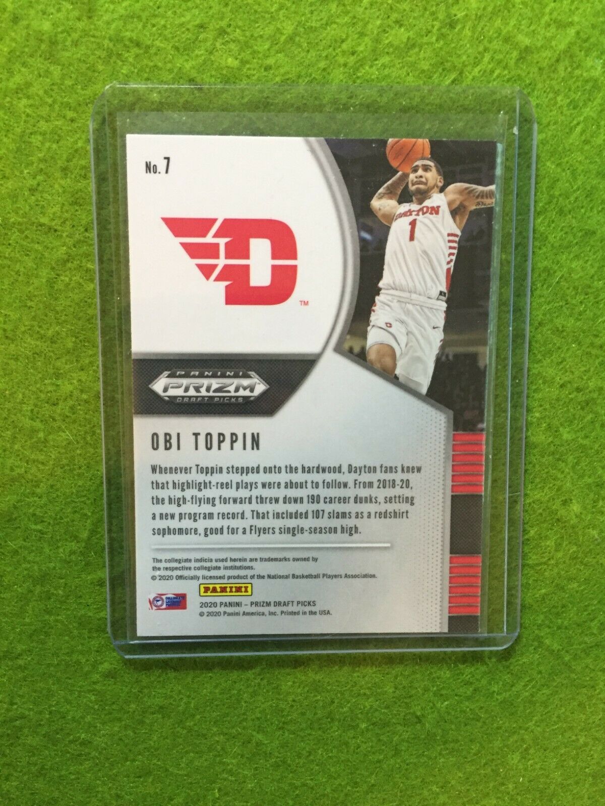 OBI TOPPIN PRIZM ROOKIE CARD JERSEY #1 DAYTON RC NEW YORK KNICKS - 2020 Prizm DP