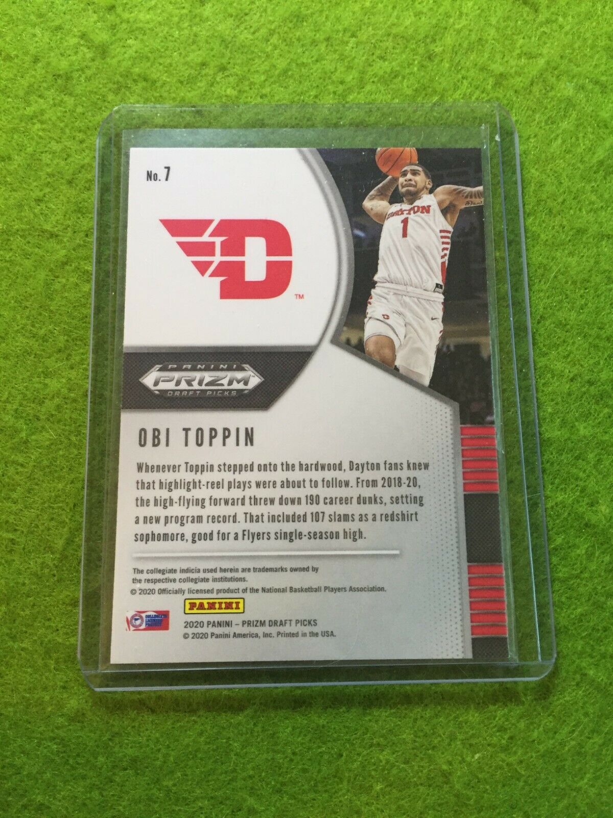 OBI TOPPIN PRIZM ROOKIE CARD JERSEY #1 DAYTON RC NEW YORK KNICKS - 2020 Prizm DP