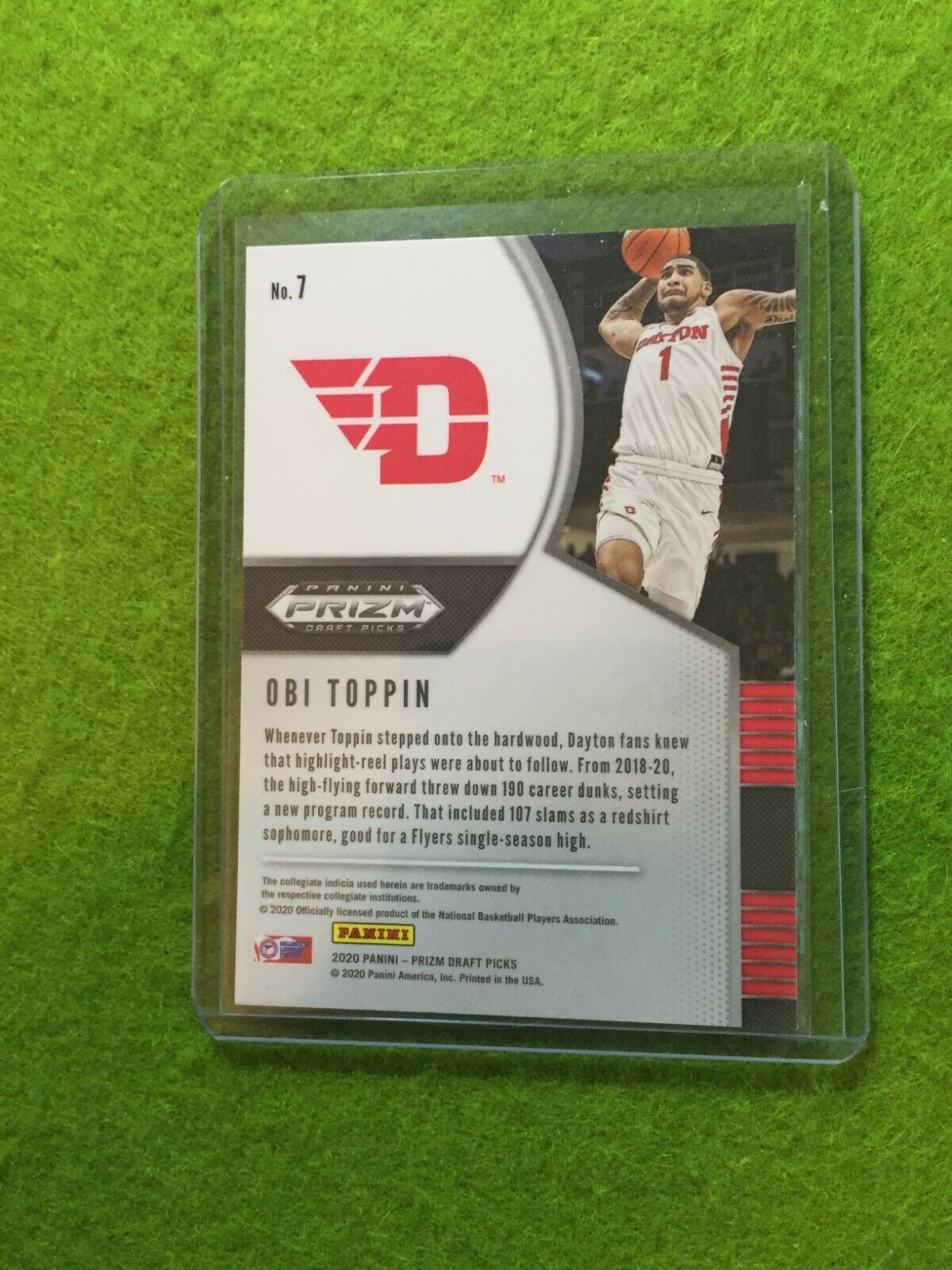 OBI TOPPIN PRIZM ROOKIE CARD JERSEY #1 DAYTON RC NEW YORK KNICKS - 2020 Prizm DP