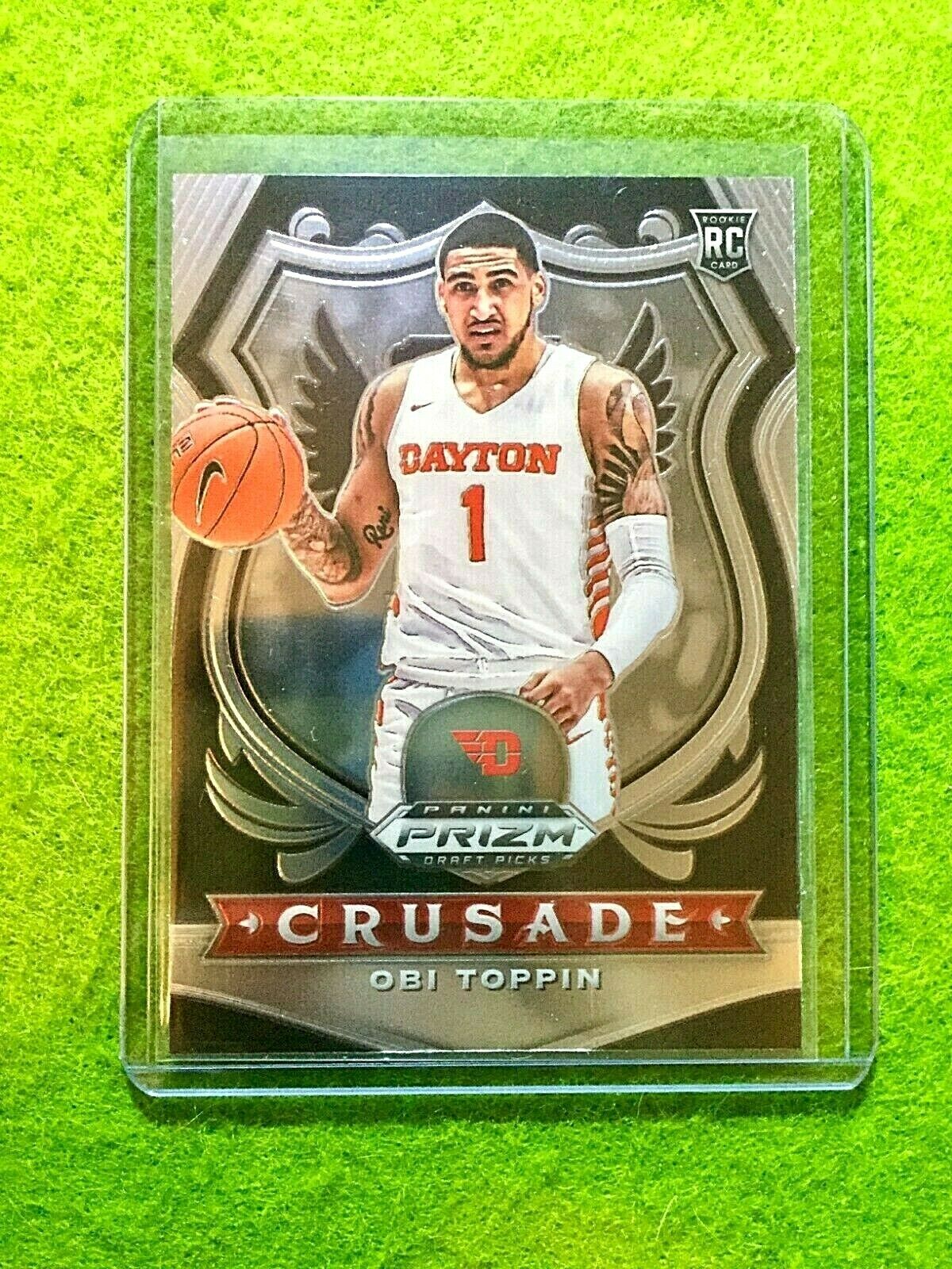 OBI TOPPIN PRIZM CRUSADE ROOKIE CARD JERSEY #1 DAYTON RC NY KNICKS 2020 Prizm DP