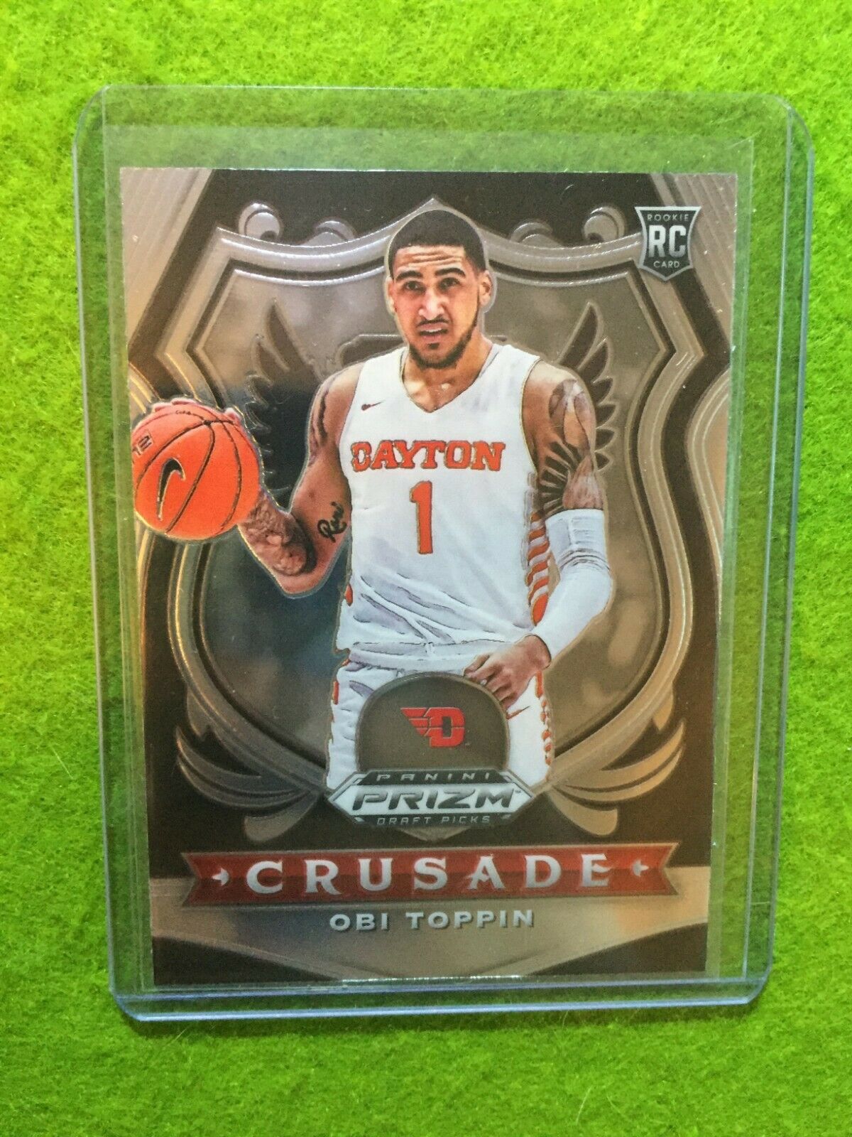 OBI TOPPIN PRIZM CRUSADE ROOKIE CARD JERSEY #1 DAYTON RC NY KNICKS 2020 Prizm DP