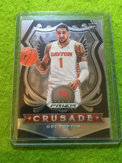 OBI TOPPIN PRIZM CRUSADE ROOKIE CARD JERSEY #1 DAYTON RC NY KNICKS 2020 Prizm DP