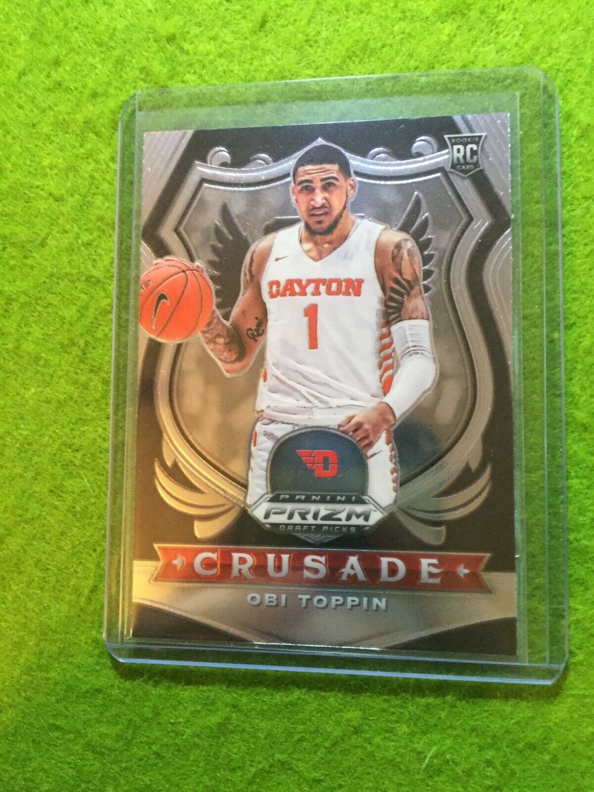 OBI TOPPIN PRIZM CRUSADE ROOKIE CARD JERSEY #1 DAYTON RC NY KNICKS 2020 Prizm DP