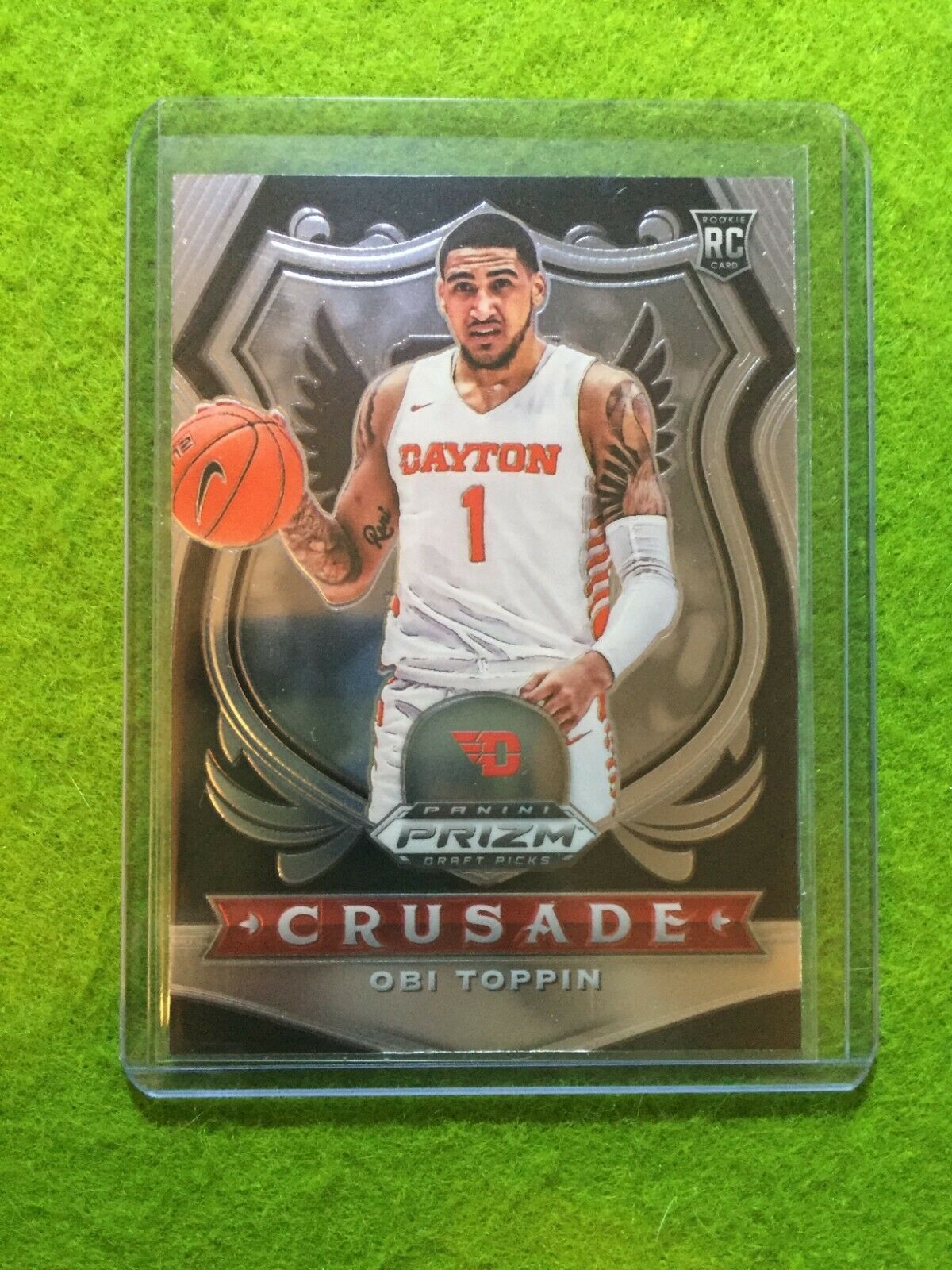 OBI TOPPIN PRIZM CRUSADE ROOKIE CARD JERSEY #1 DAYTON RC NY KNICKS 2020 Prizm DP