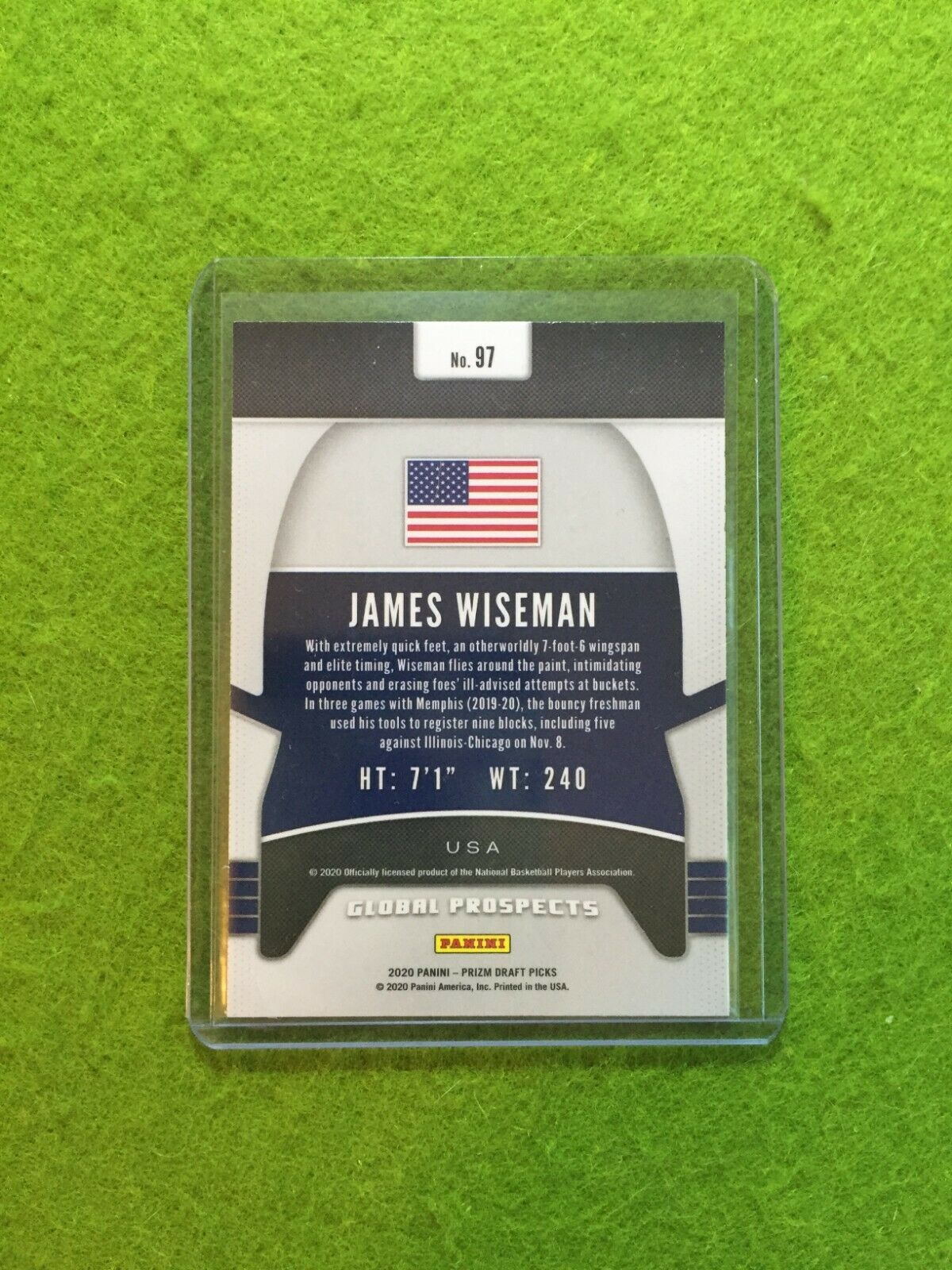 JAMES WISEMAN PRIZM ROOKIE CARD JERSEY #32 MEMPHIS RC WARRIORS 2020 Prizm GLOBAL