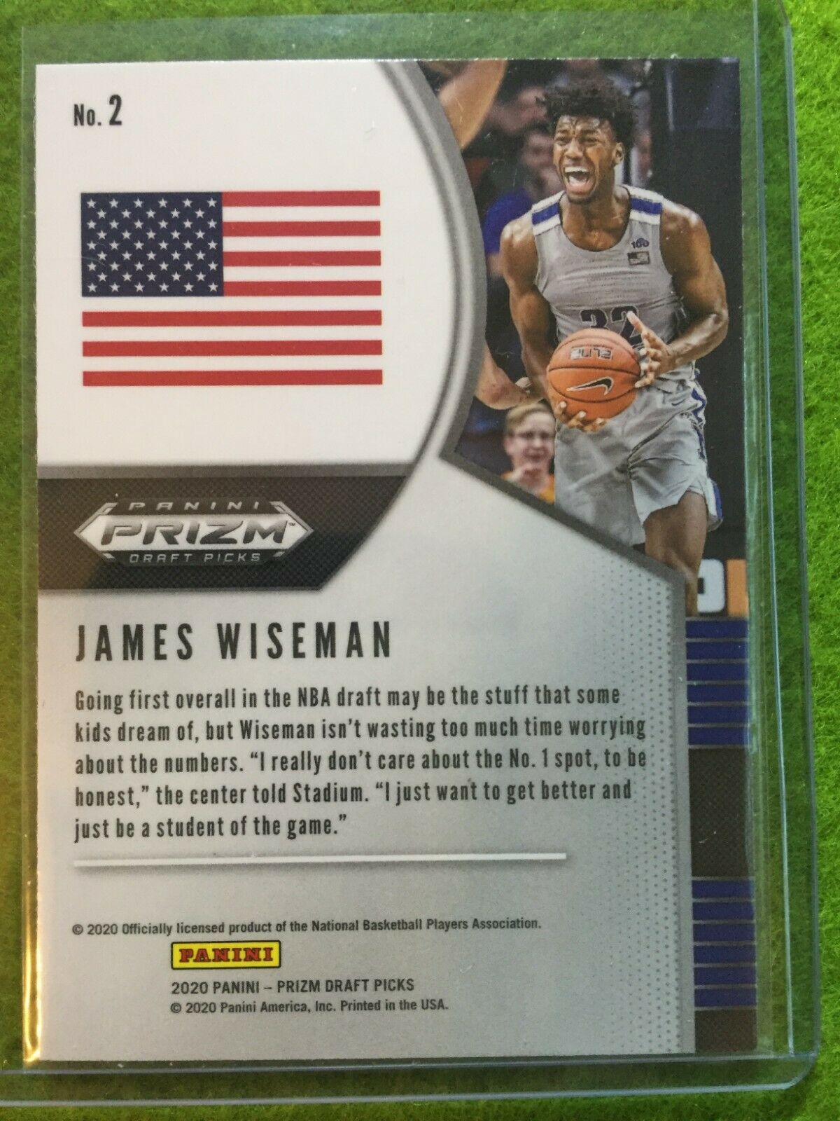 JAMES WISEMAN PRIZM ROOKIE CARD JERSEY #32 MEMPHIS RC WARRIORS 2020 Panini Prizm