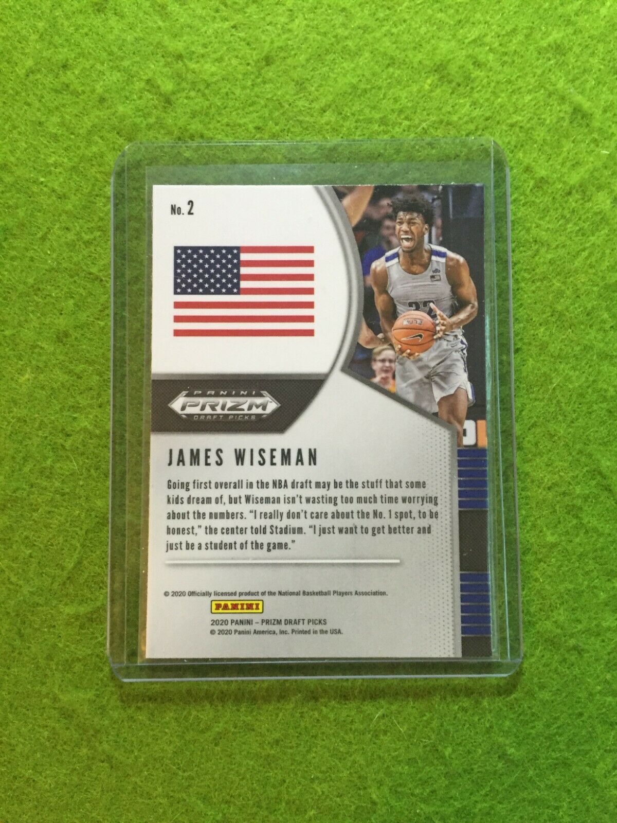 JAMES WISEMAN PRIZM ROOKIE CARD JERSEY #32 MEMPHIS RC WARRIORS 2020 Panini Prizm