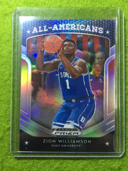 Zion Williamson SILVER PRIZM ROOKIE CARD JERSEY #1 DUKE REFRACTOR 2019 PELICANS