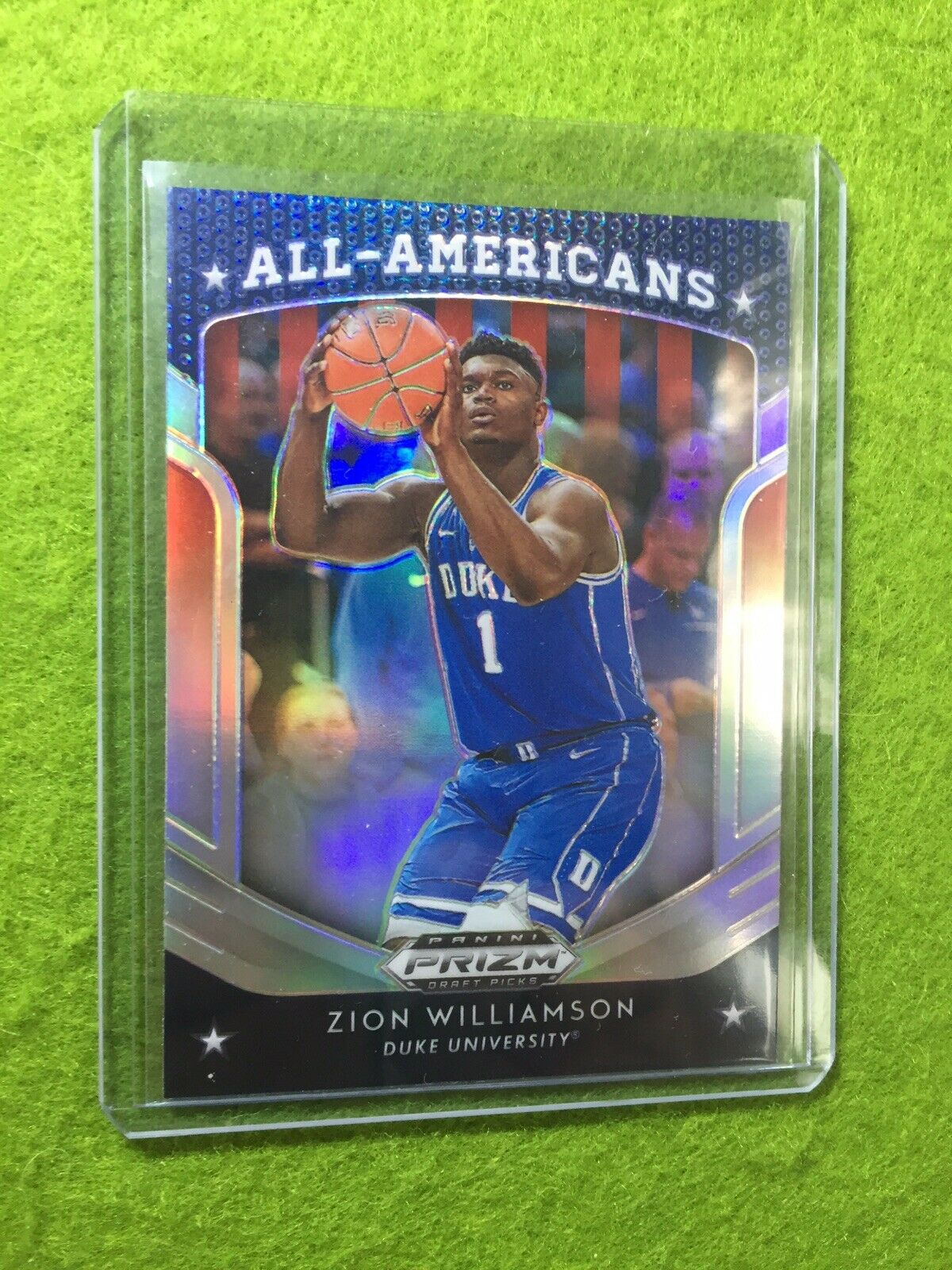 Zion Williamson SILVER PRIZM ROOKIE CARD JERSEY #1 DUKE REFRACTOR 2019 PELICANS