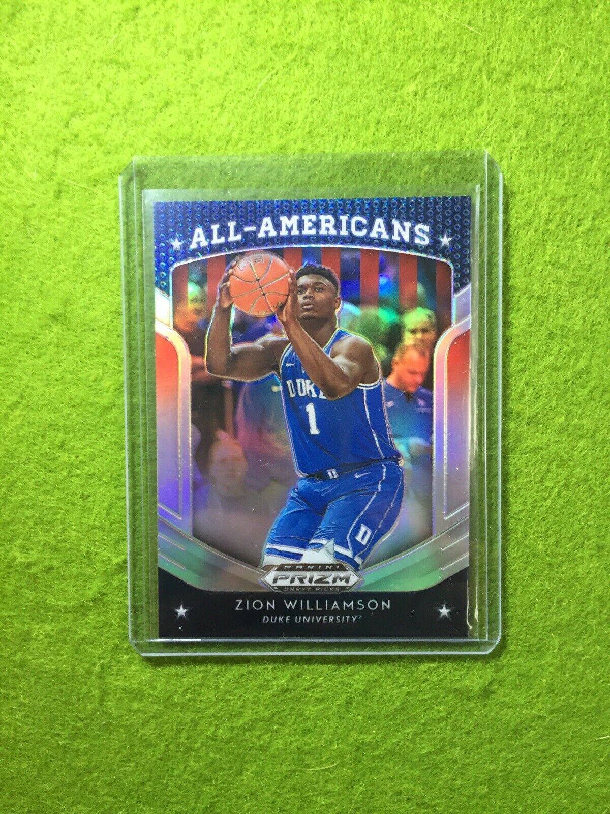 Zion Williamson SILVER PRIZM ROOKIE CARD JERSEY #1 DUKE REFRACTOR 2019 PELICANS