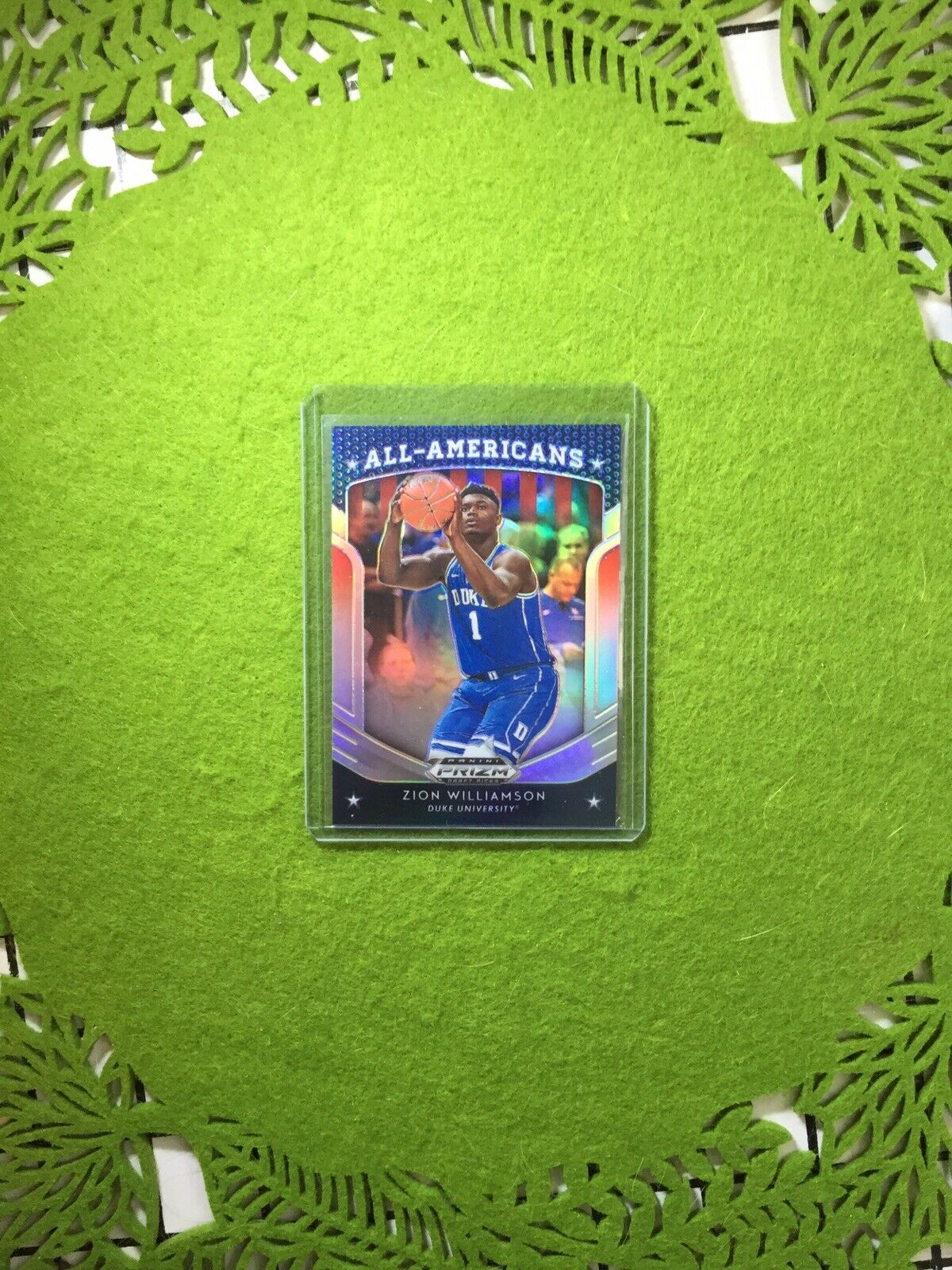 Zion Williamson SILVER PRIZM ROOKIE CARD JERSEY #1 DUKE REFRACTOR 2019 PELICANS