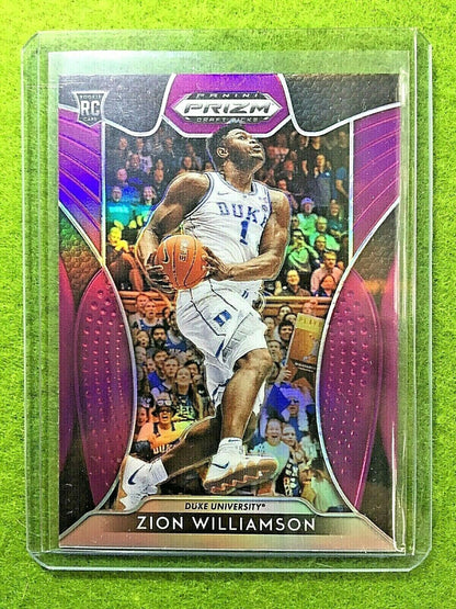 ZION WILLIAMSON PURPLE PRIZM ROOKIE CARD JERSEY#1 DUKE RC 2019 Prizm DP PELICANS