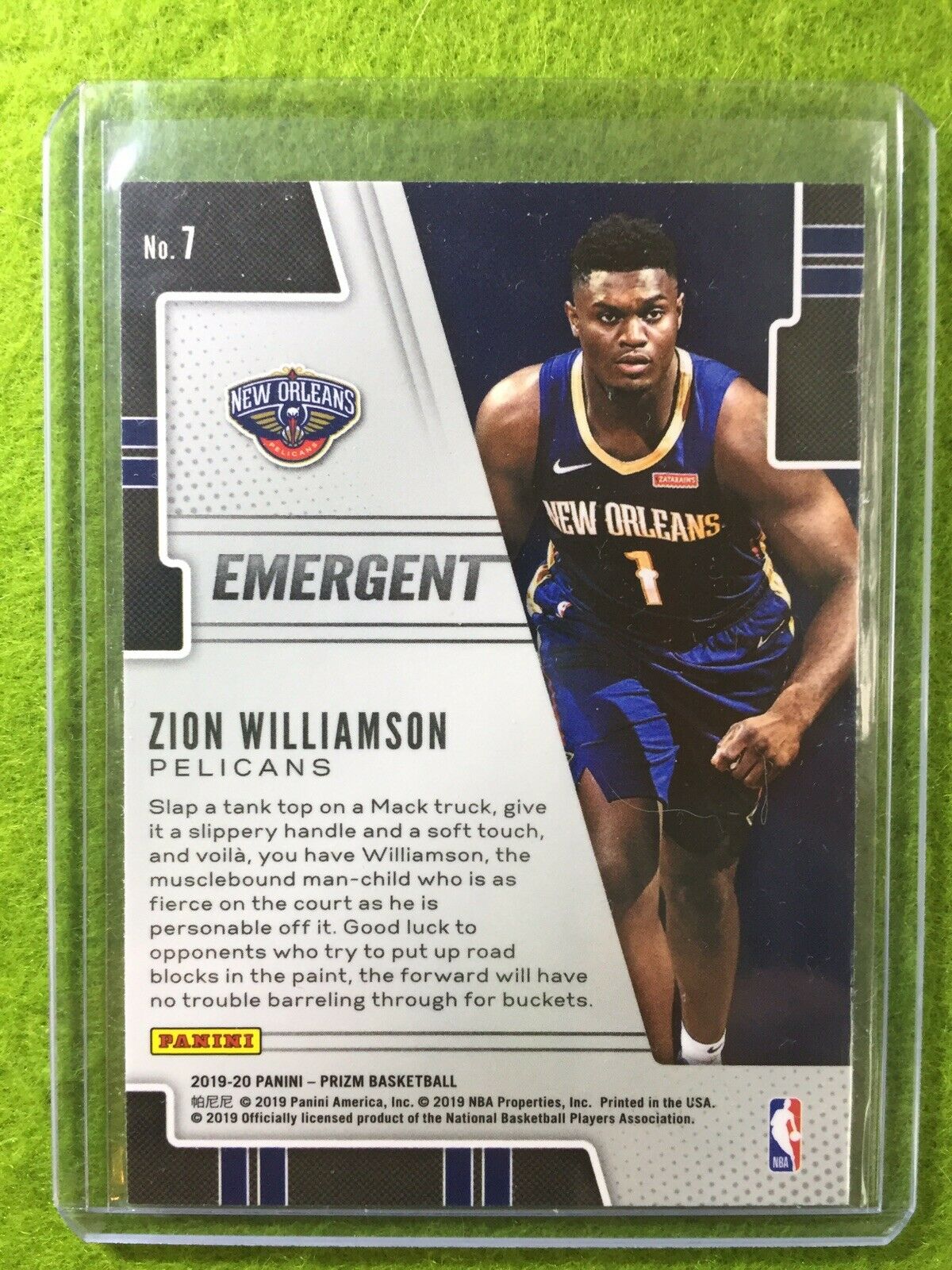 ZION WILLIAMSON PANINI PRIZM ROOKIE CARD JERSEY #1 PELICANS SP RC 2019-20 Prizm