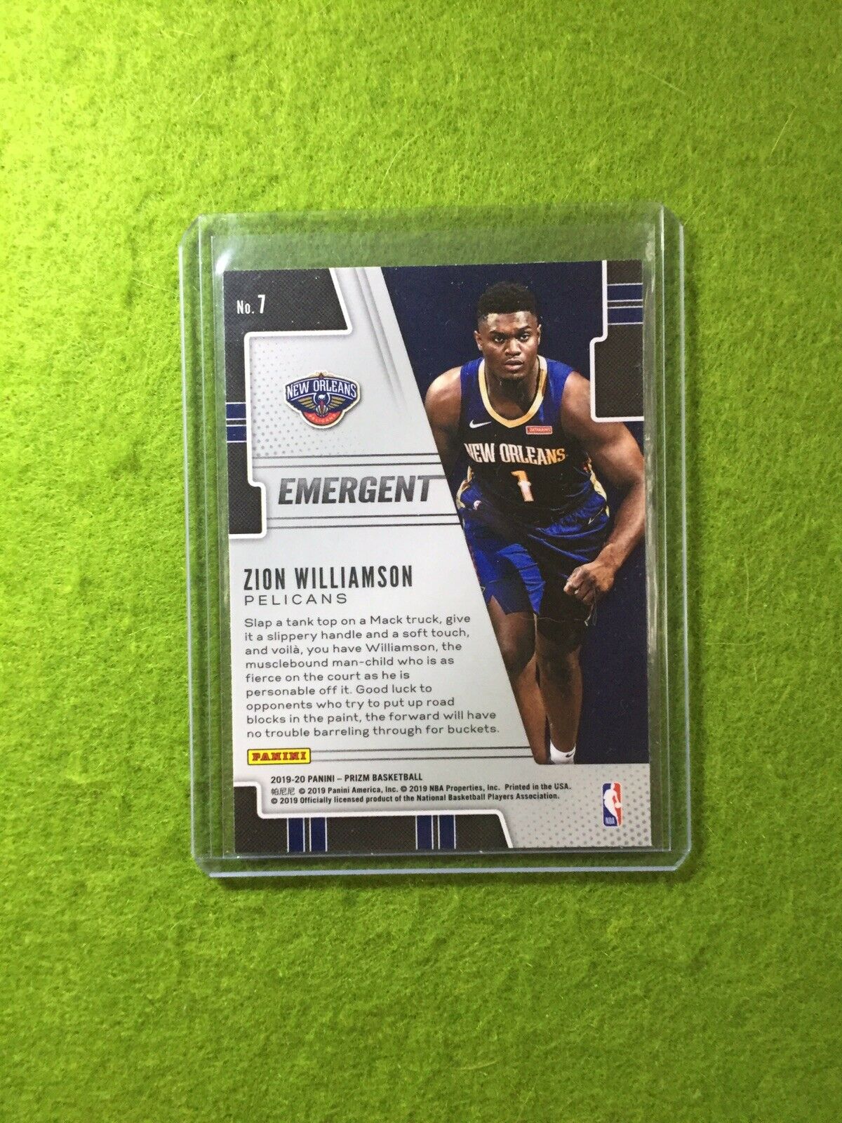 ZION WILLIAMSON PANINI PRIZM ROOKIE CARD JERSEY #1 PELICANS SP RC 2019-20 Prizm