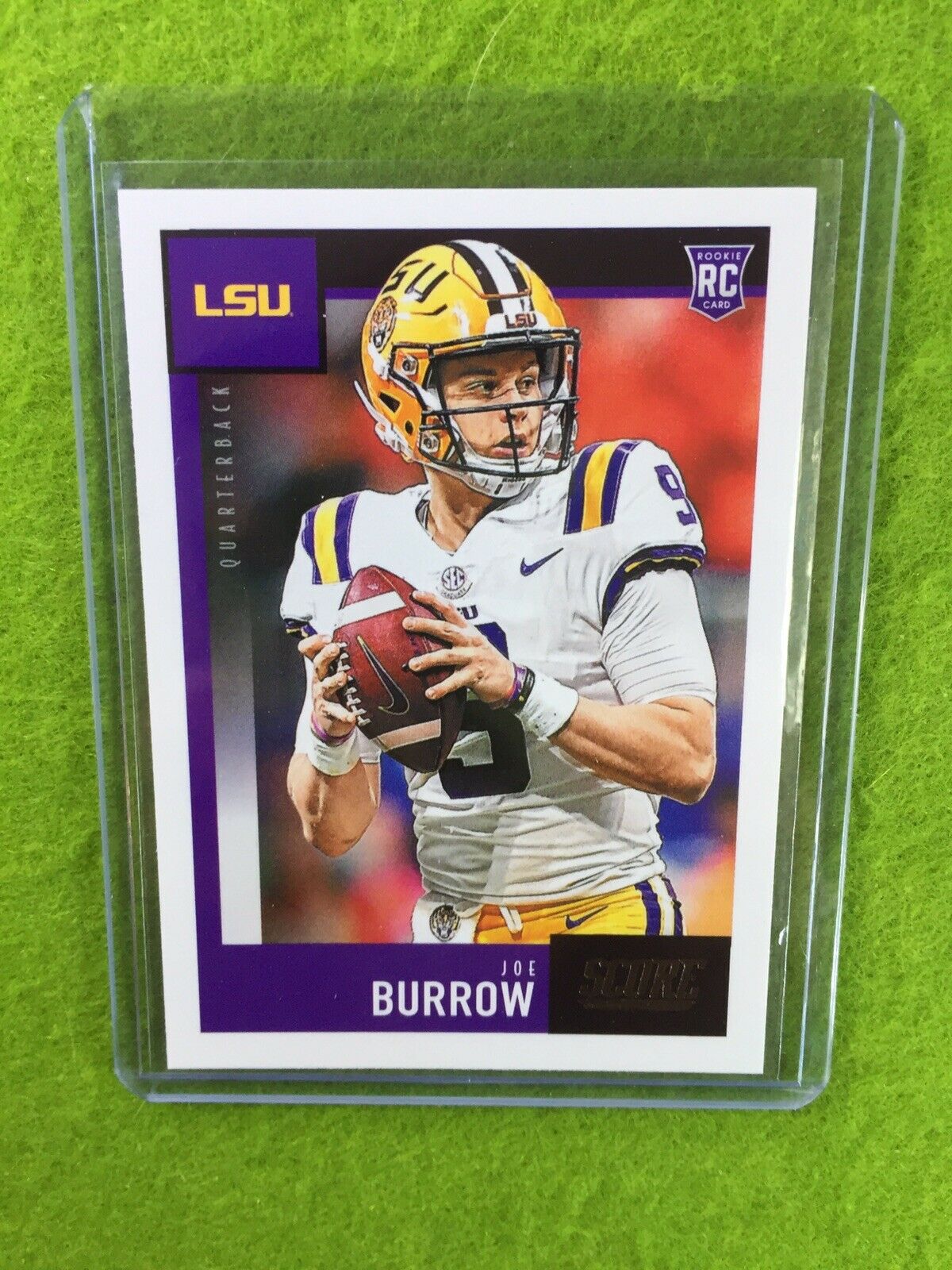 JOE BURROW ROOKIE CARD JERSEY #9 LSU TIGERS 2020 Panini Score CINCINNATI BENGALS