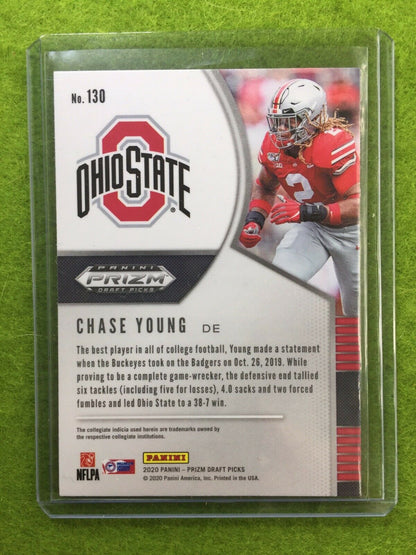 CHASE YOUNG PRIZM ROOKIE CARD JERSEY #2 OHIO STATE RC 2020 Prizm Draft Picks OSU