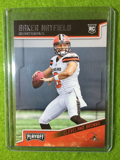 BAKER MAYFIELD ROOKIE CARD JERSEY #6 RC CLEVELAND BROWNS 2018 Panini Playoff 202