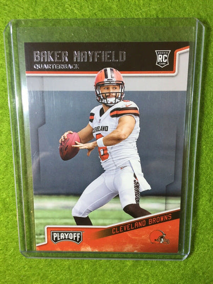 BAKER MAYFIELD ROOKIE CARD JERSEY #6 RC CLEVELAND BROWNS 2018 Panini Playoff 202