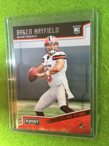 BAKER MAYFIELD ROOKIE CARD JERSEY #6 RC CLEVELAND BROWNS 2018 Panini Playoff 202