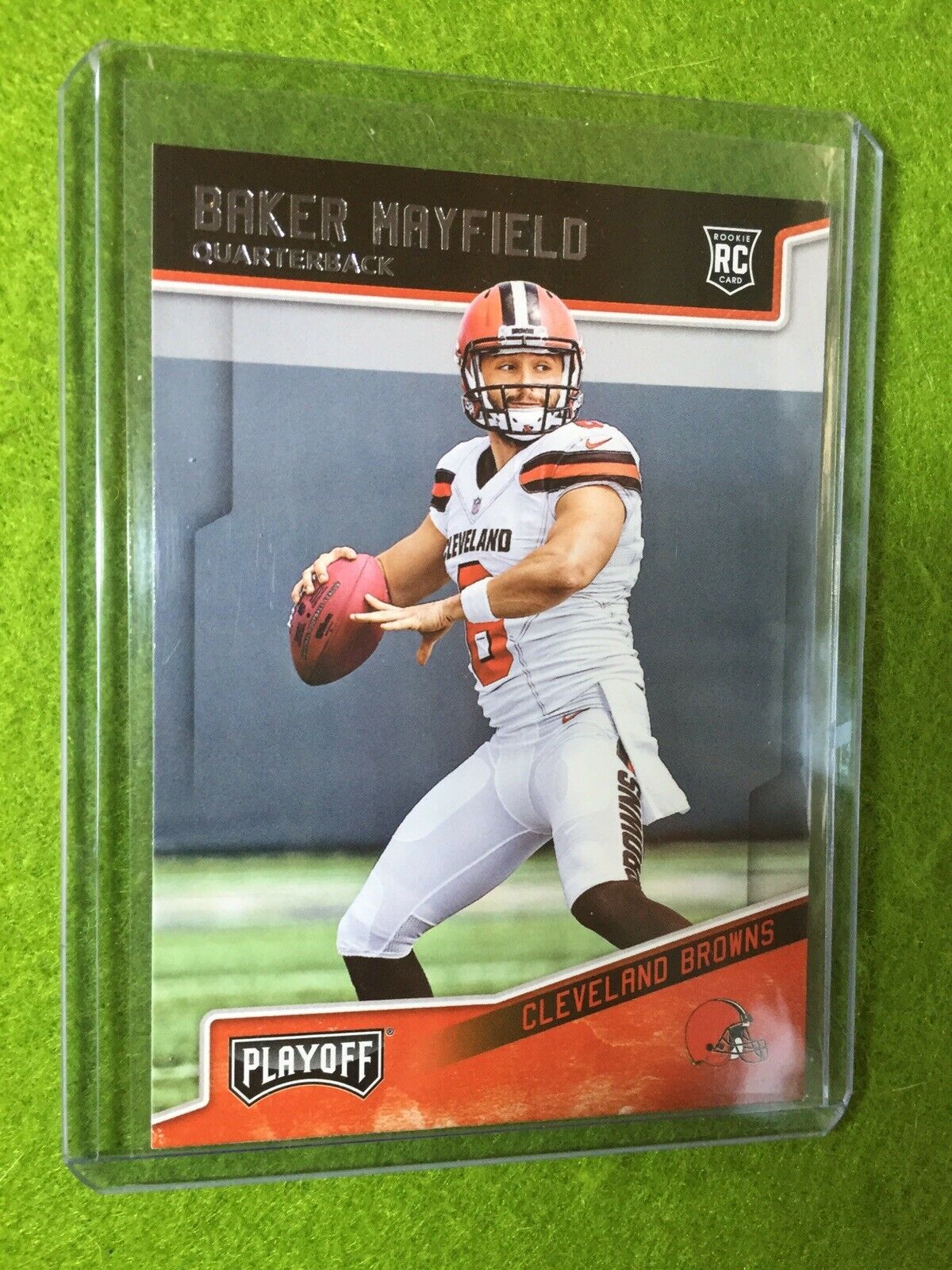 BAKER MAYFIELD ROOKIE CARD JERSEY #6 RC CLEVELAND BROWNS 2018 Panini Playoff 202