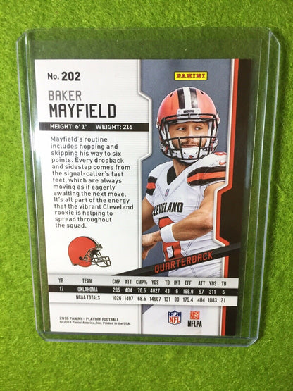 BAKER MAYFIELD ROOKIE CARD JERSEY #6 RC CLEVELAND BROWNS 2018 Panini Playoff 202