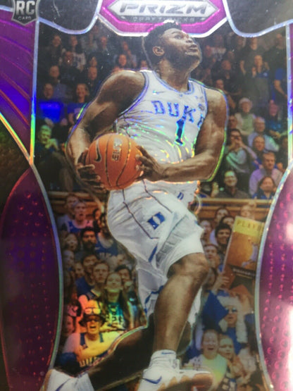 ZION WILLIAMSON PURPLE PRIZM ROOKIE CARD JERSEY#1 DUKE RC 2019 Prizm DP PELICANS