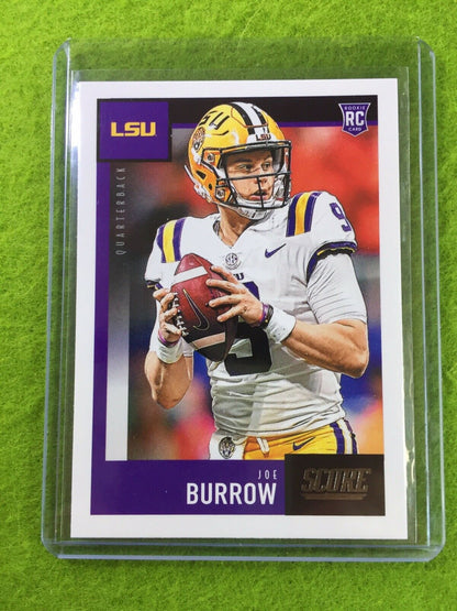 JOE BURROW ROOKIE CARD JERSEY #9 LSU TIGERS 2020 Panini Score CINCINNATI BENGALS