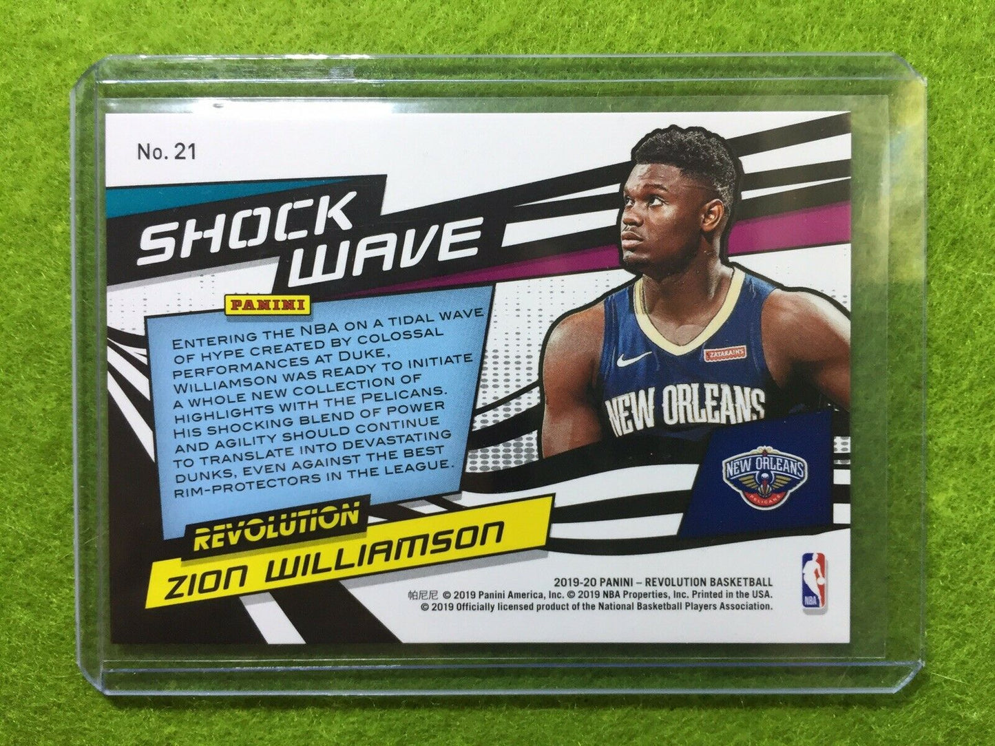 ZION WILLIAMSON PRIZM ROOKIE REFRACTOR PELICANS RC 2019-20 Revolution SHOCK WAVE