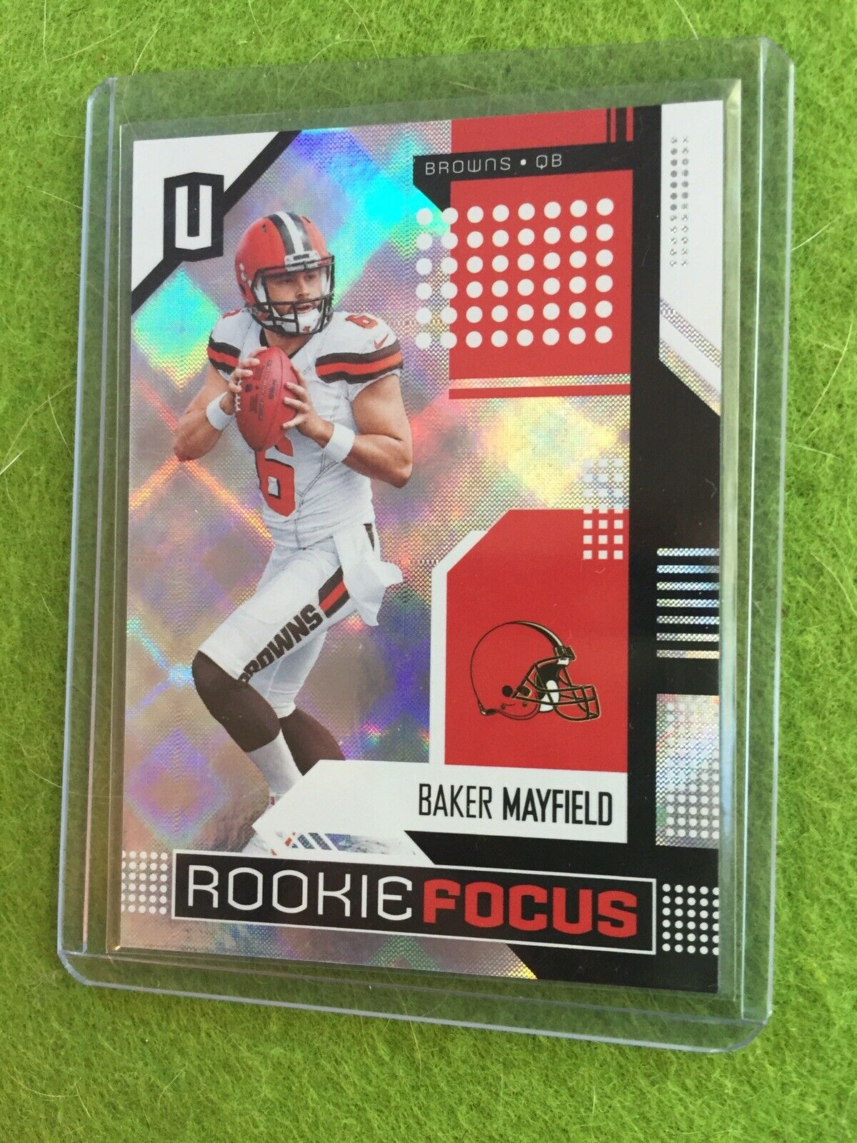 BAKER MAYFIELD ROOKIE PRIZM CARD RC REFRACTOR Holo 2018 Panini UNPARALLELED RFBM